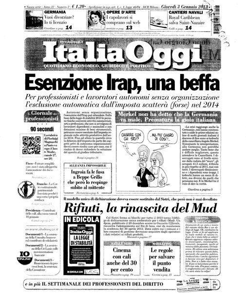 Italia oggi : quotidiano di economia finanza e politica